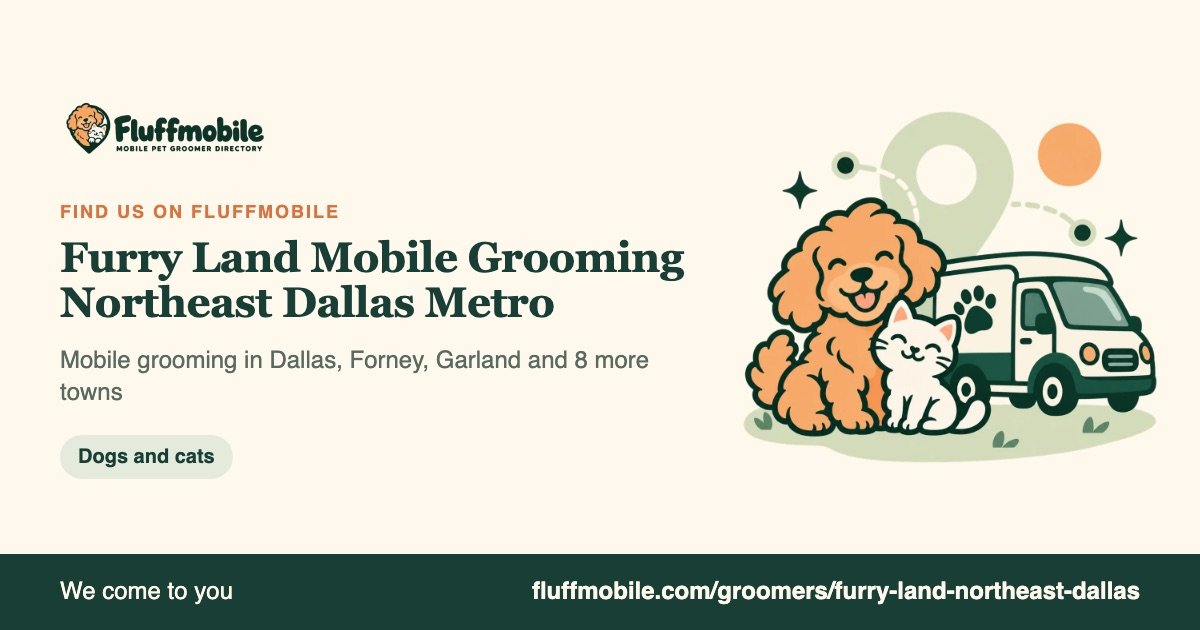Find Furry Land Mobile Grooming Northeast Dallas Metro on Fluffmobile